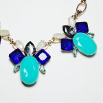 Seafoam Sapphire Crystal Grand Stone Statement Bib Necklace